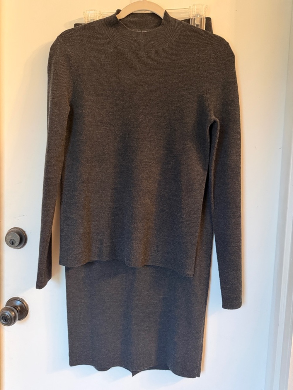 Eileen Fisher Black Wool blend long sleeve Maxi Skirt Set xs